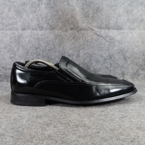 Stacy Adams Shoes Mens 10.5 Loafer Dress Formal Black Slip On Square Toe Classic - Picture 2 of 15